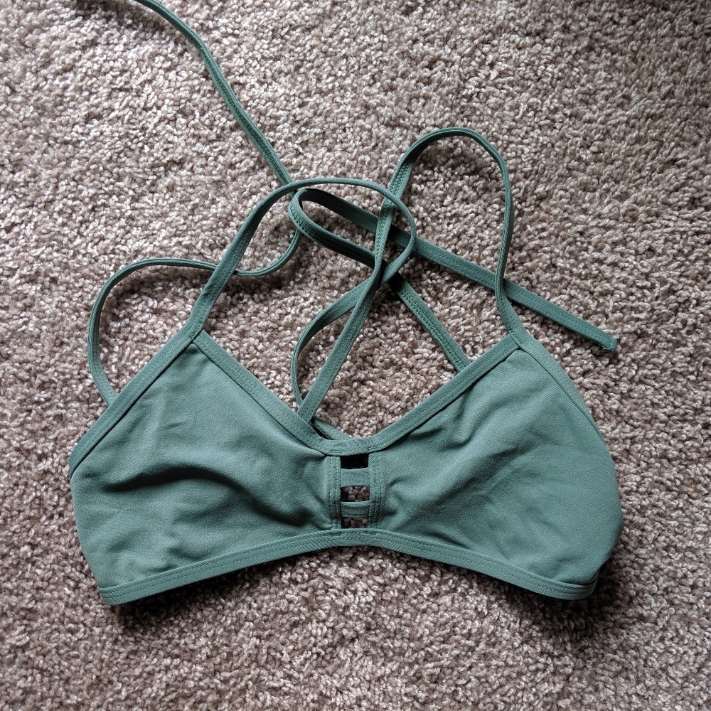 Jolyn Tomcat Swimsuit Top Sage - Large